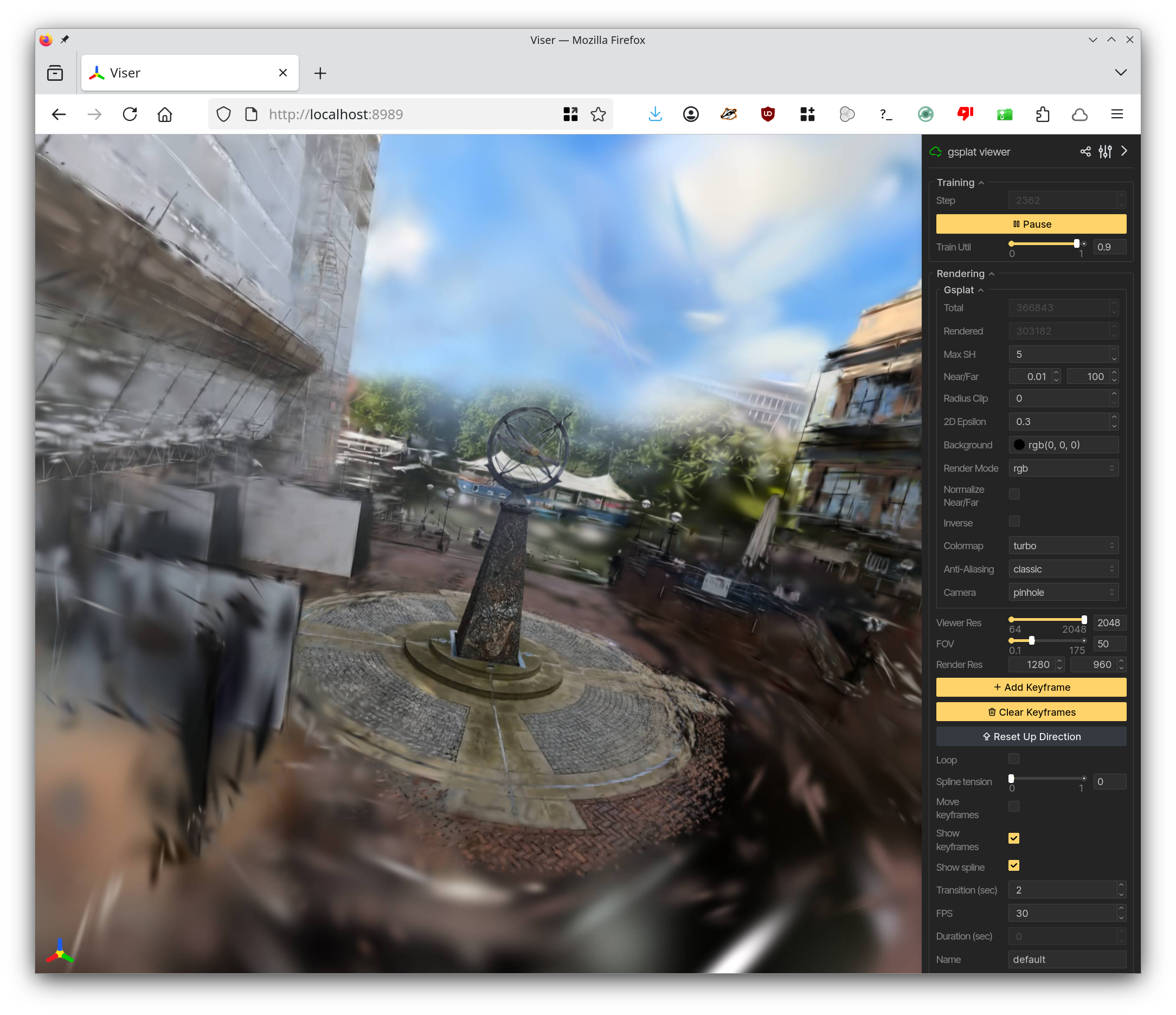 Viser monitoring gsplat